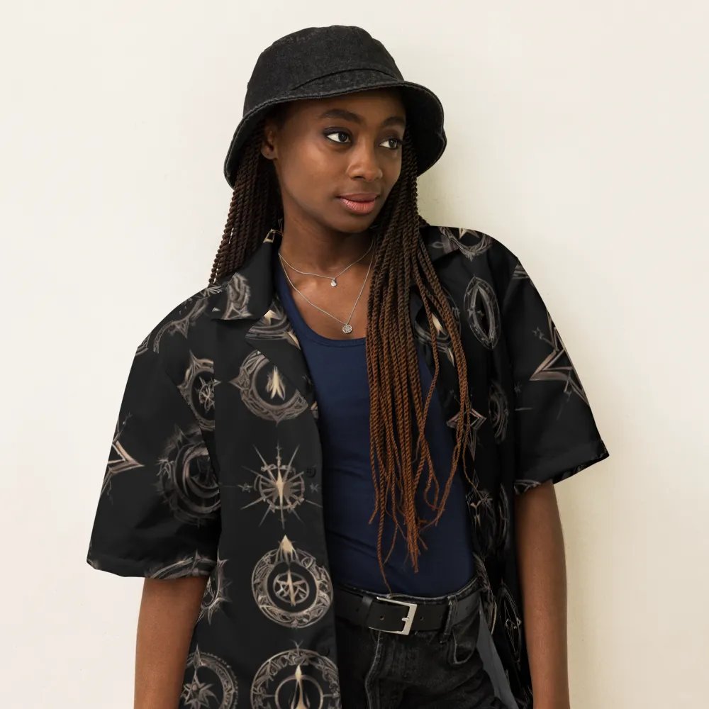 Black & Gold Symbology Hawaiian Shirt product image (6)