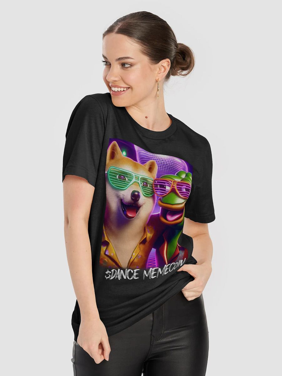 DISCO DOGE and PARTY PEPE - DANCE MEMECOIN - PREMIUM TEE - BLACK product image (4)