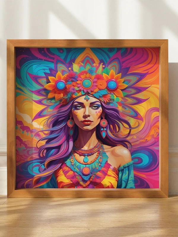 Flower Power Priestess - Square Poster product image (7)