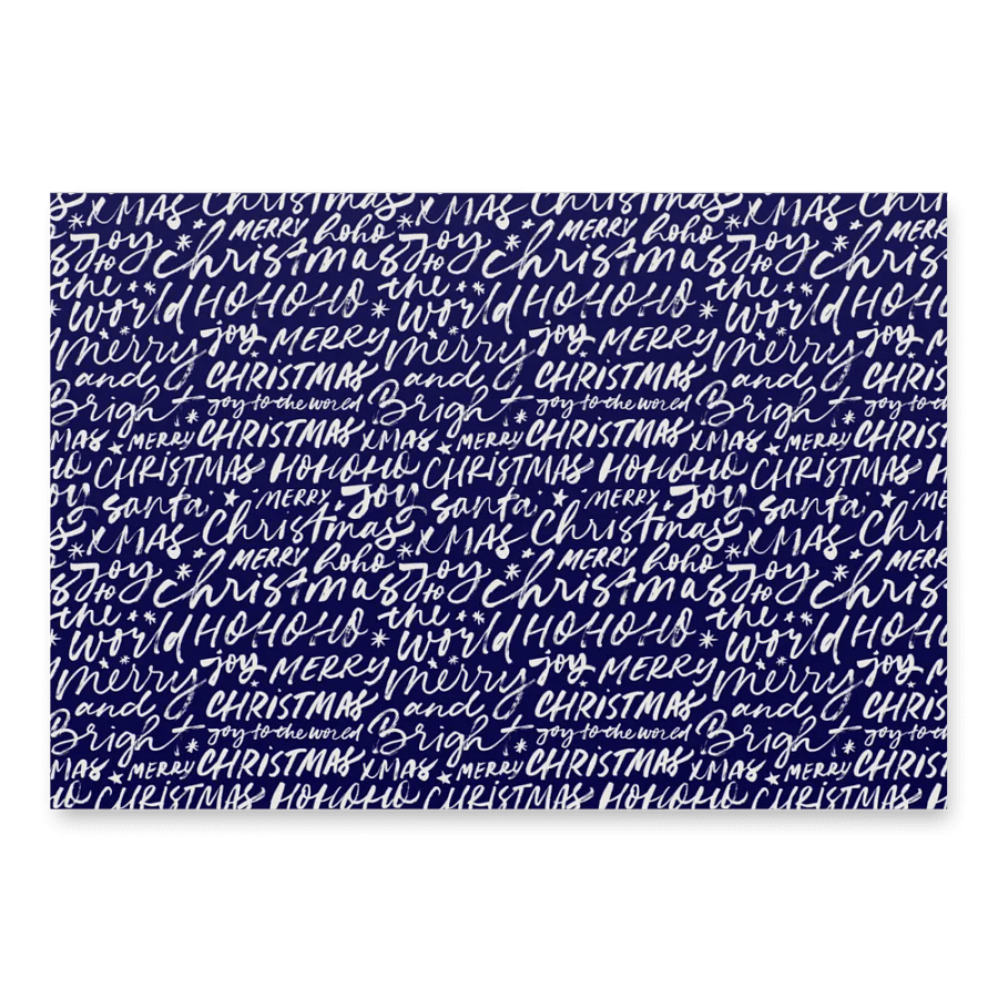 Elegant Holiday Wrapping Paper Set (3 Sheets) - Gold & Navy Christmas Icons product image (3)
