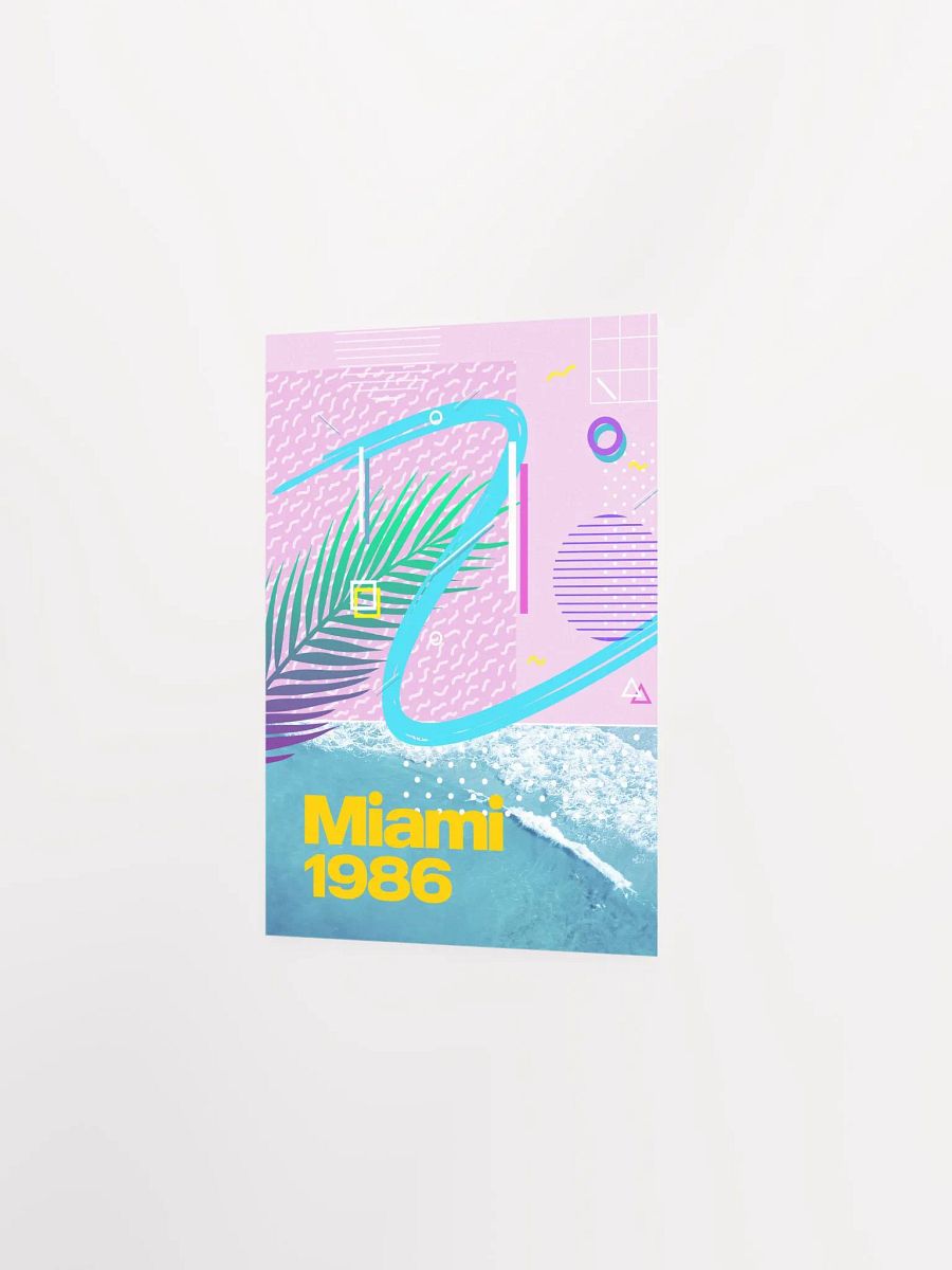 Retrowave poster: Miami 1986 [retrowave/vaporwave/synthwave] — aesthetic poster, retrowave art print, neon poster, 80s poster product image (7)