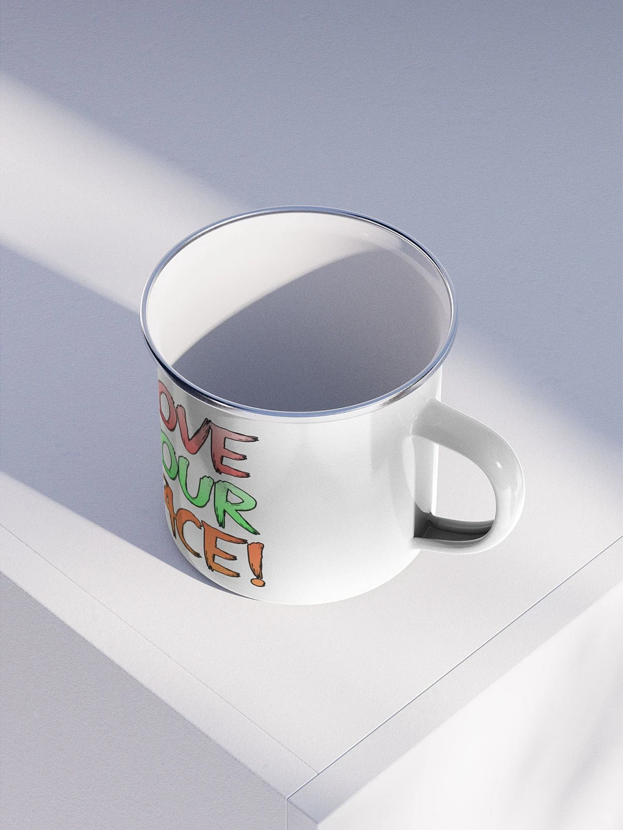 Love your face + basic logo - Enamel Mug product image (3)