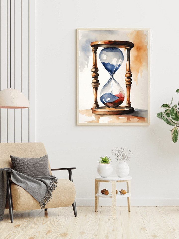 Watercolour Painting Printable Wall Art of HOUR GLASS product image (2)