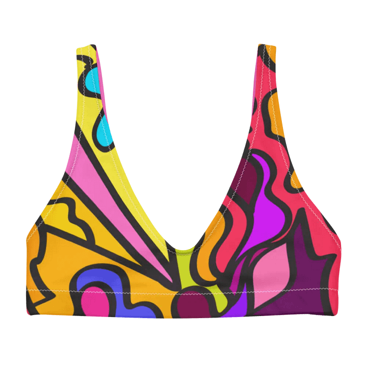 Vibrant Curves Recycled Bikini Top - Wave at Sunset product image (1)