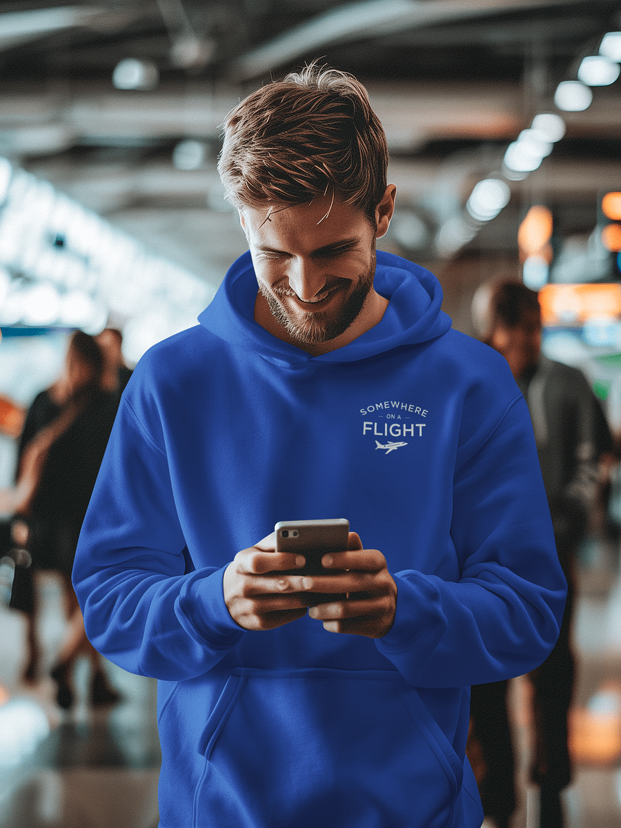 Somewhere on a Flight Premium Embroidered Hoodie product image (33)