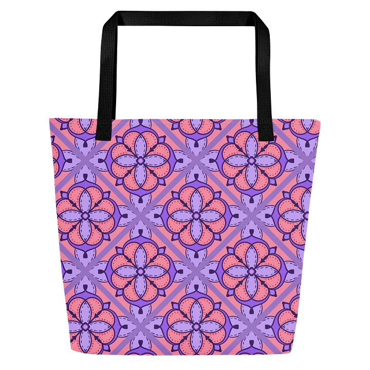 Peach and Lilac Symmetry Pattern All Over Print Tote product image (1)