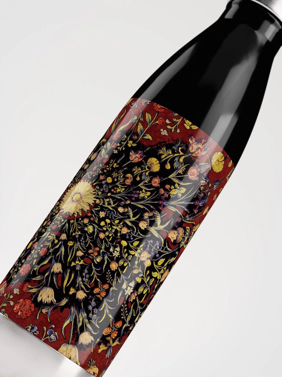 Medieval Flowers On Red Stainless Steel Water Bottle product image (5)