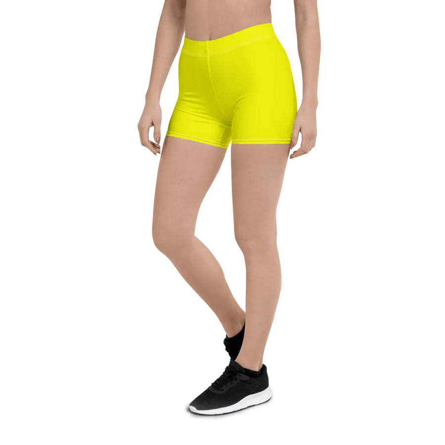 Plain Color Yellow Bike Shorts product image (5)