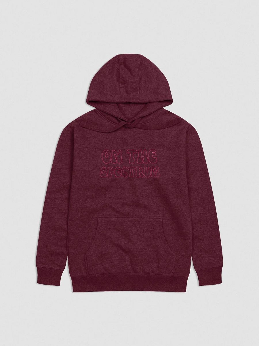 ON THE SPECTRUM OUTLINE (lg. design, pink thread) embroidered heavyweight hoodie product image (9)