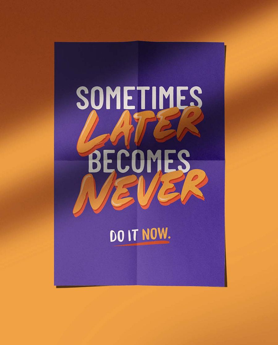 Sometimes Later Becomes Never Quote Affirmation Printable Wall Art Decor - Instant Download product image (4)