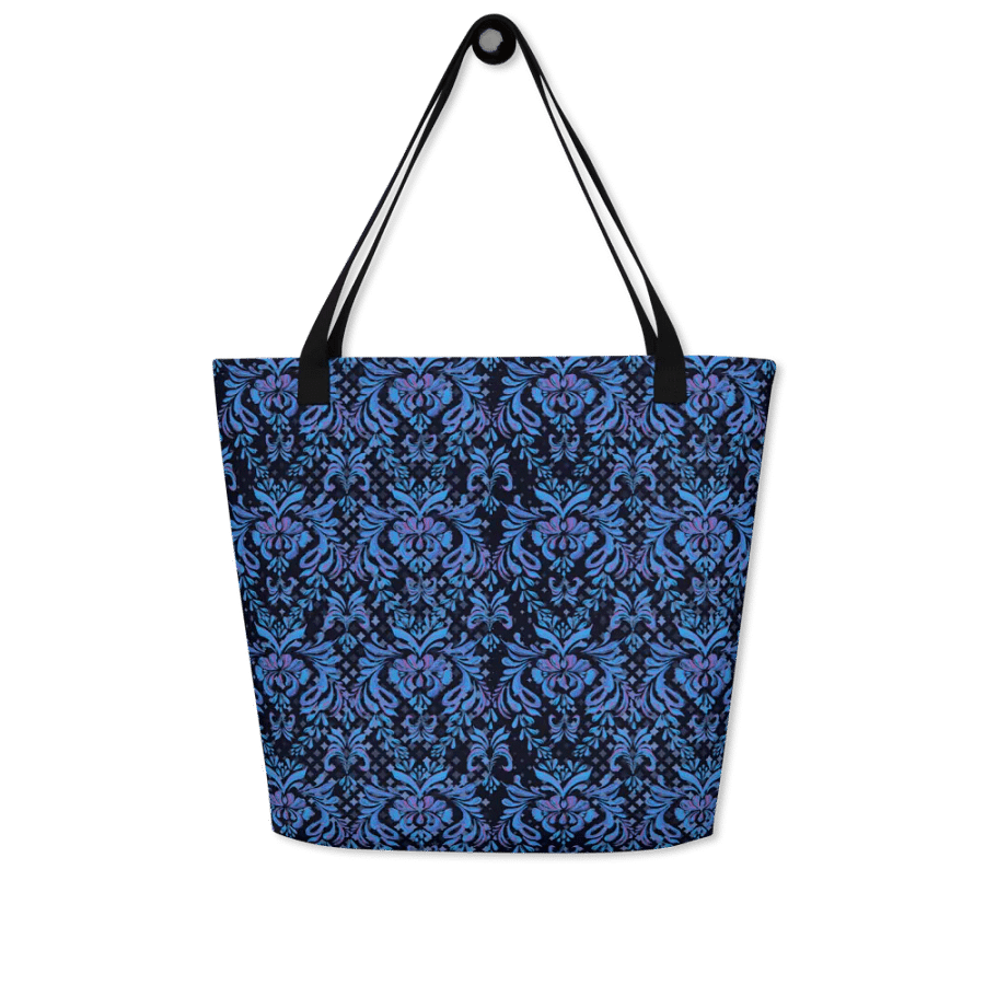 Big printed tote bag with Blue morocan design product image (4)