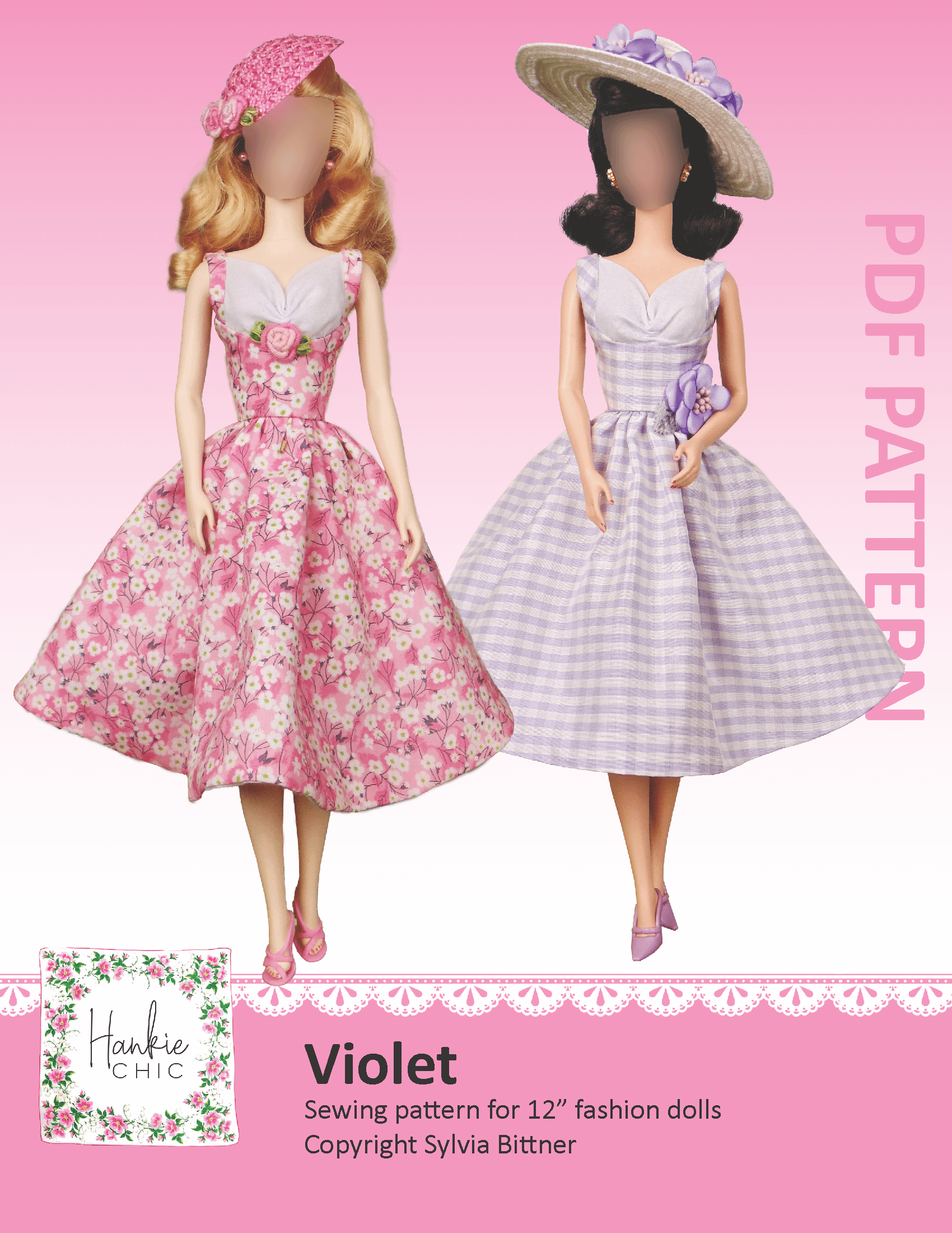 Violet sewing pattern for 12" fashion dolls product image (1)