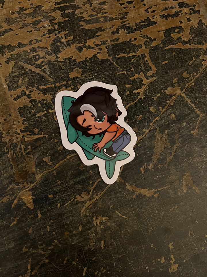 Son of the Sea God Shark Plushie Vinyl Sticker product image (2)