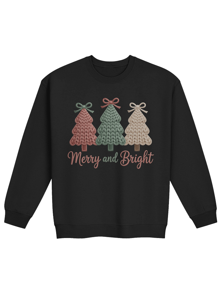Merry & BrightPastel Trees | Faux Crochet Coquette Sweatshirt product image (23)