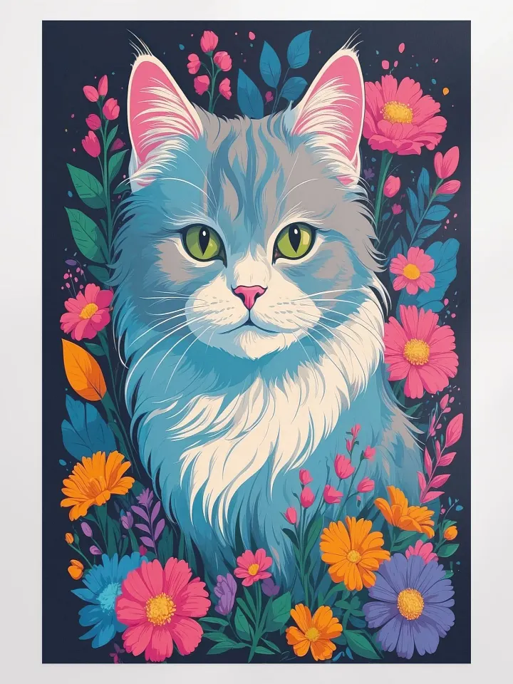 Flower Cat v1 - Poster - Large 24x36 Inches product image (1)