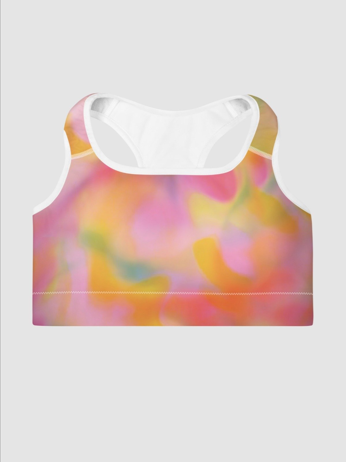 Sport Bra "Sweet Pastel Tie Dye in Orange Light Pink" product image (3)