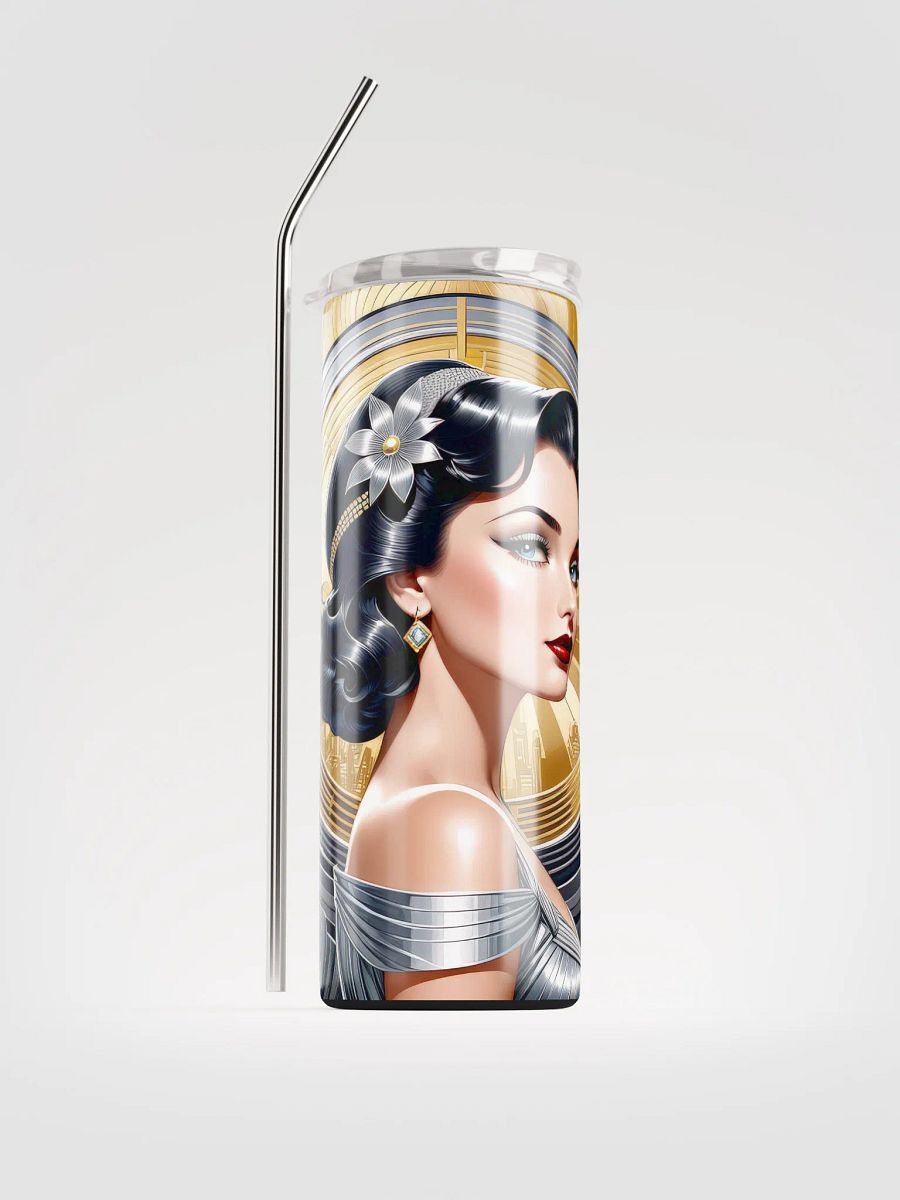 Art Deco Flapper Girl 20 oz Skinny Stainless Steel Tumbler - v4 product image (1)