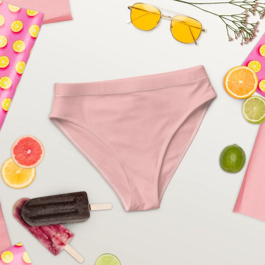 Blush Pink Eco-Green High Waisted Bikini Bottom product image (6)