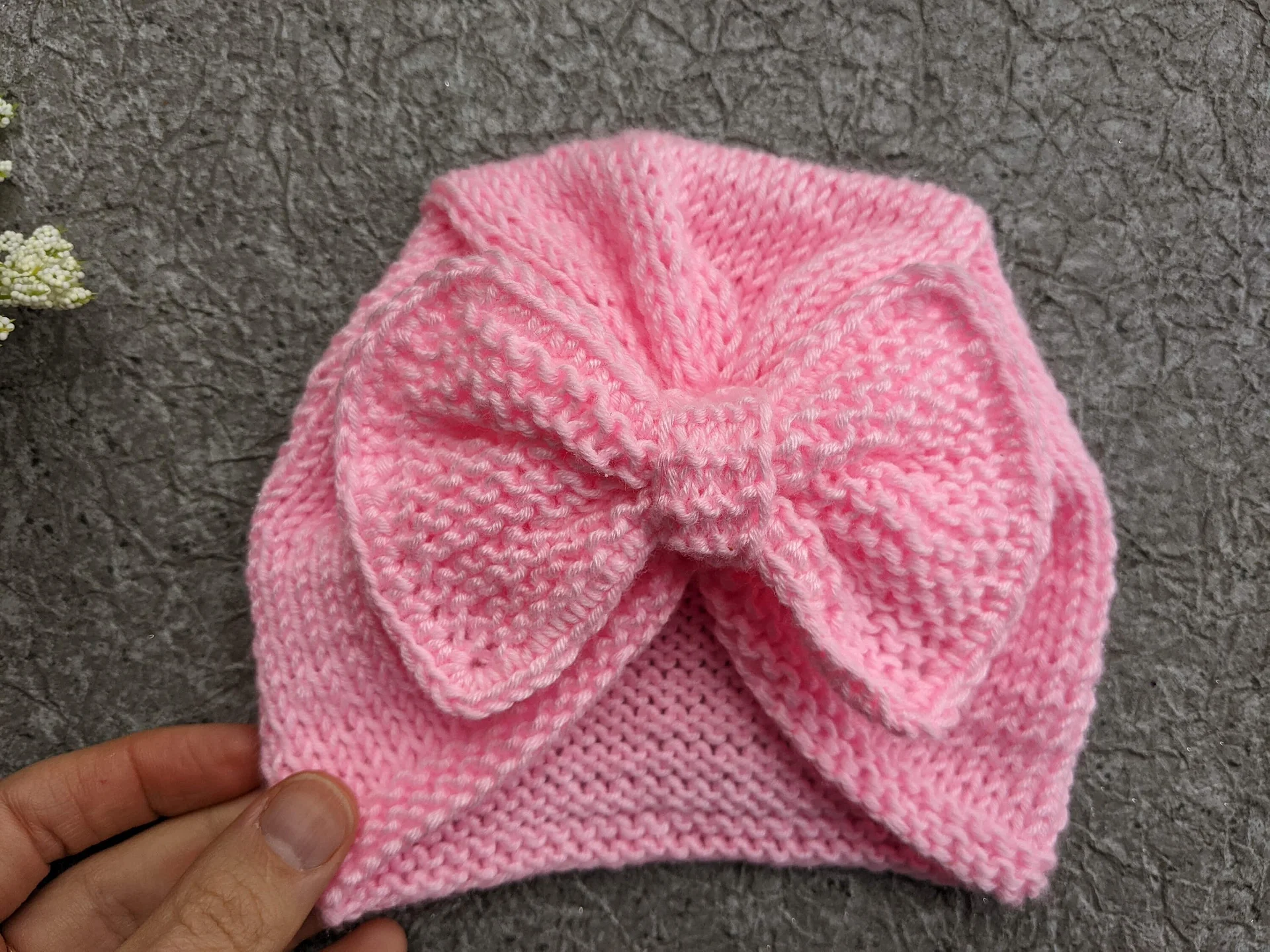 Baby Knit Turban Hat with Bow Pattern product image (4)