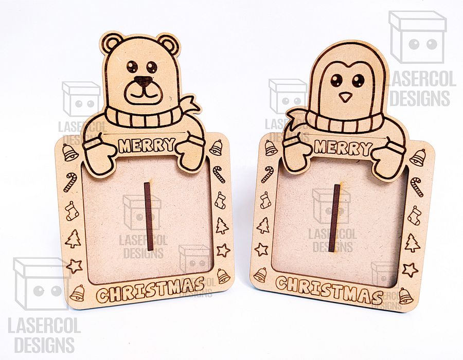 Christmas Ornaments Photo Frame Set 3 - Laser Cut Files product image (6)