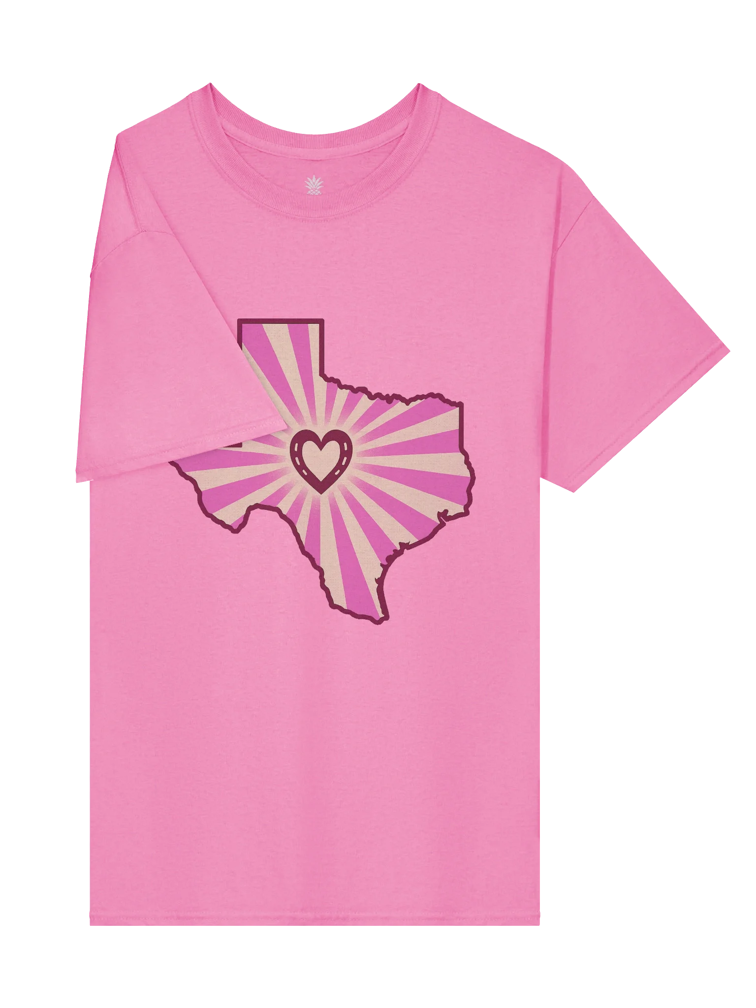 Love Texas State Shaped Outline Boxy Fit Unisex T-Shirt product image (100)