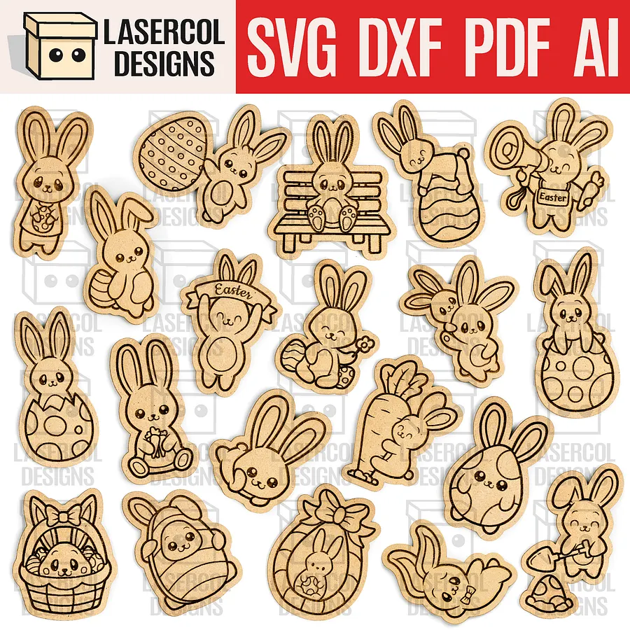 Easter Cutouts/Paint Kit Set 3 & Set 4 - Laser Cut Files product image (1)