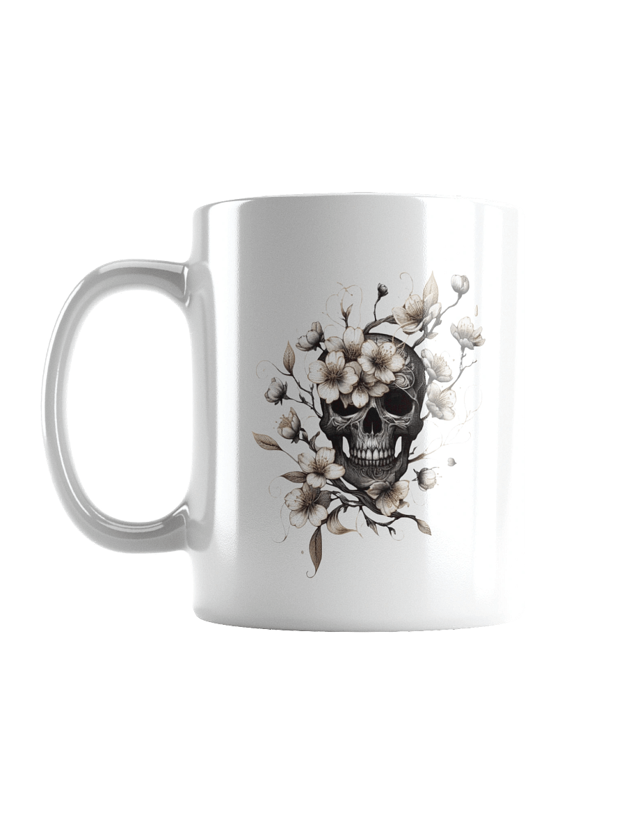 Floral Skulls White Glossy Mug product image (2)