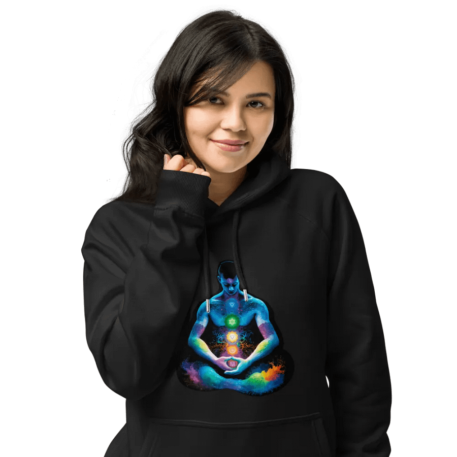[Meditation] - Unisex Eco Raglan Hoodie product image (16)