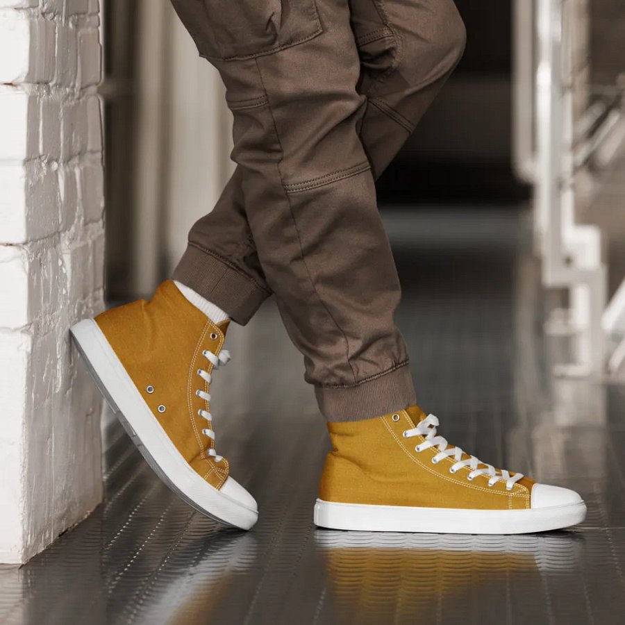 Men's Golden high top canvas Flandan art sneakers product image (5)