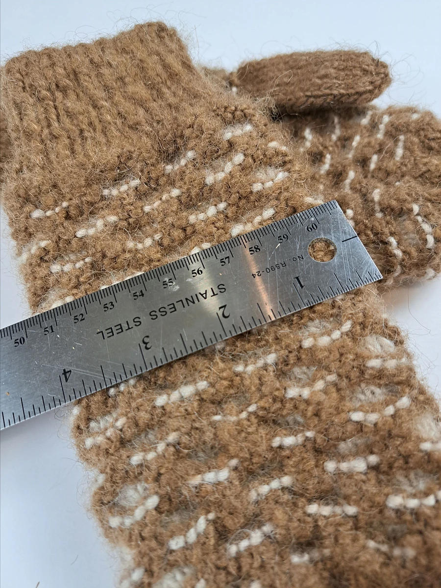 Hand Made Wool Newfie Mittens - Medium - Honeycomb Pattern product image (5)