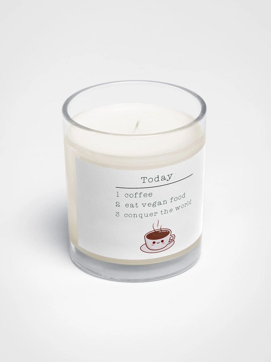 “Vegan Conquers the World” Soy Wax Glass Jar Candle product image (2)