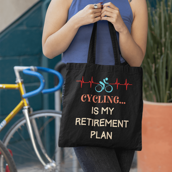 Cycling is My Retirement Plan Organic Tote Bag product image (1)