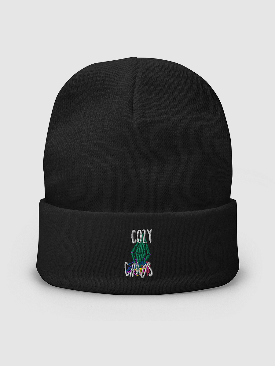 Cozy Chaos Embroidered Beanie (White) product image (1)