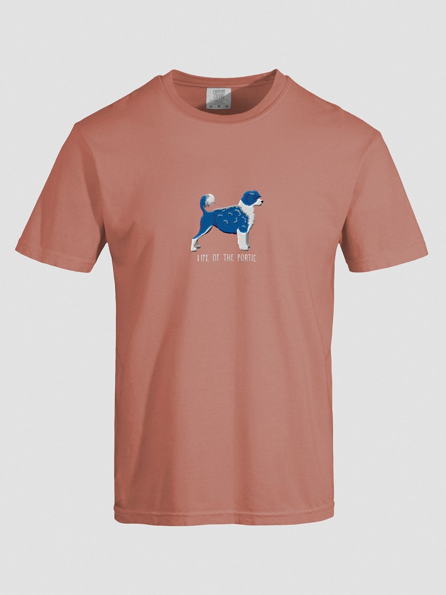 Life of the Portie T-Shirt(Embroidered) of a Portuguese Water Dog(Blue & White) product image (40)