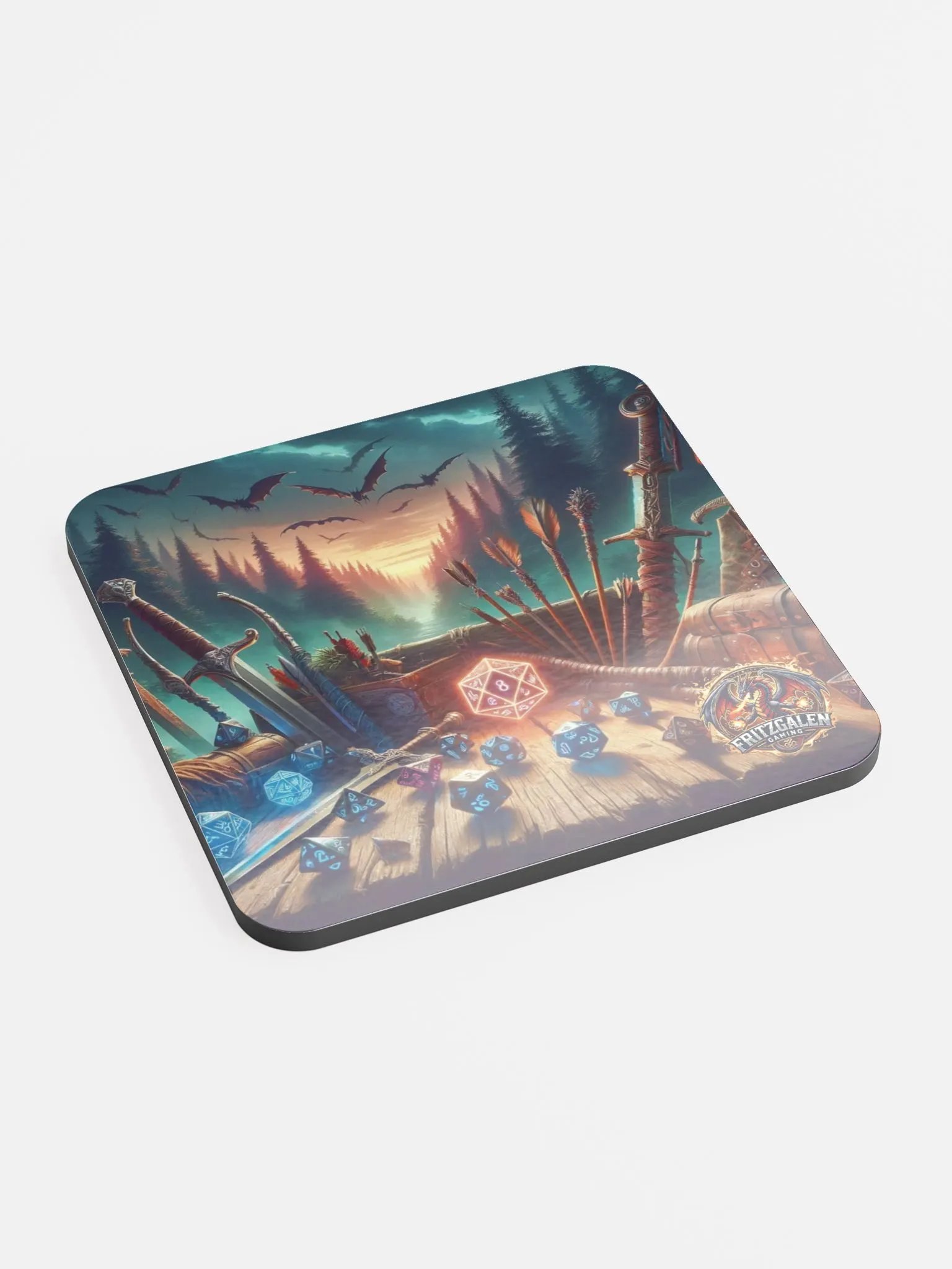 Dice & Blades Drink Coaster product image (1)