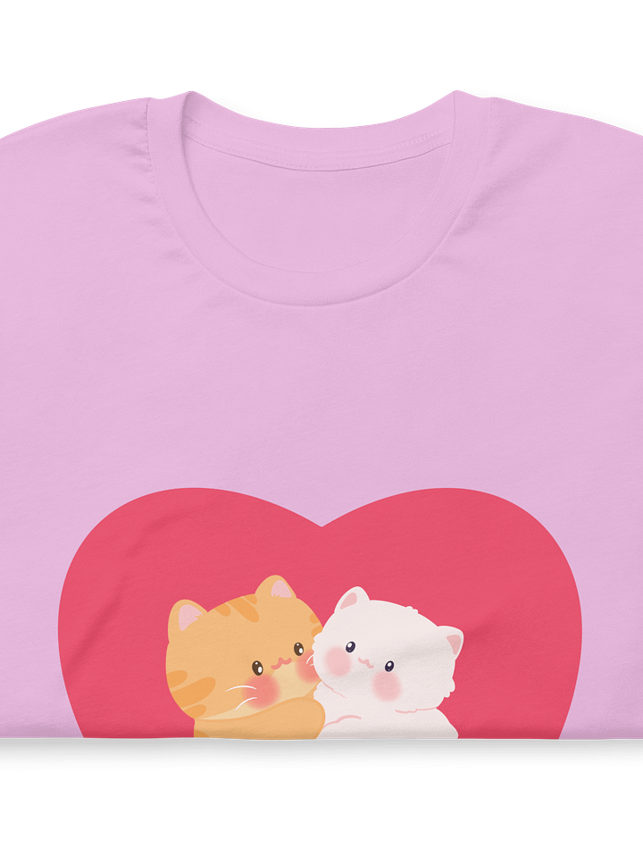 Heart Cats Duo Soft Cotton Unisex T-shirt product image (2)