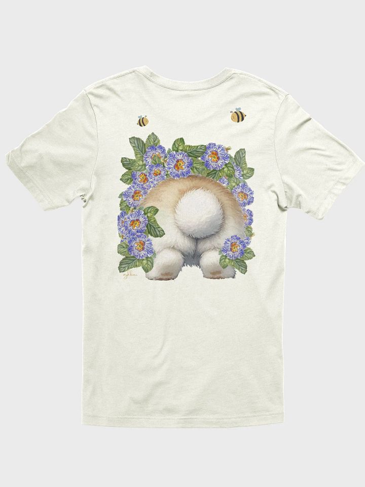 Garden Whispers: Bunny and the Primula Zebra Blues Tee | Bella+Canvas Supersoft, Double-Sided Design product image (2)
