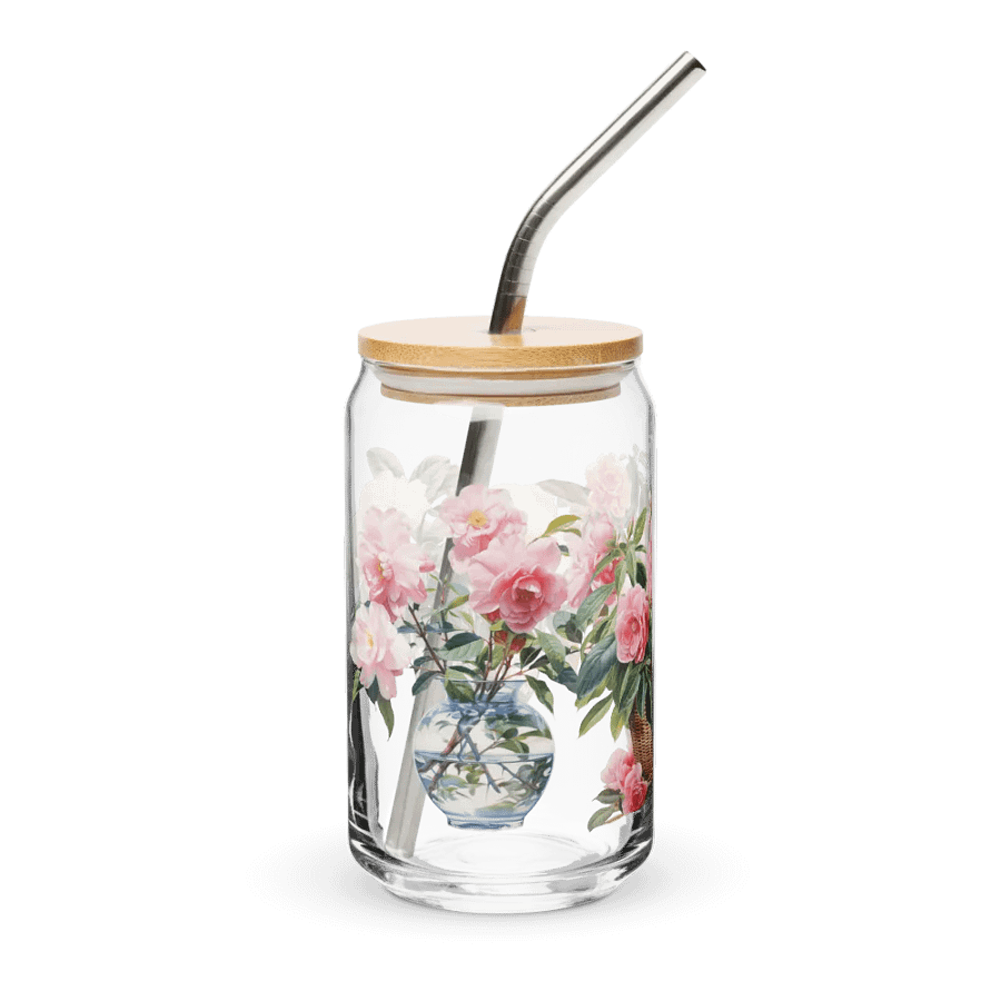 Camellia Blossom Glass Can Sipper product image (3)