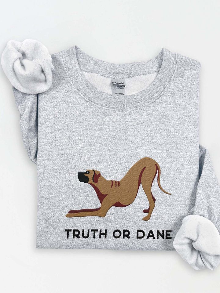 Truth or Dane Sweatshirt (Embroidered) of a Great Dane product image (1)