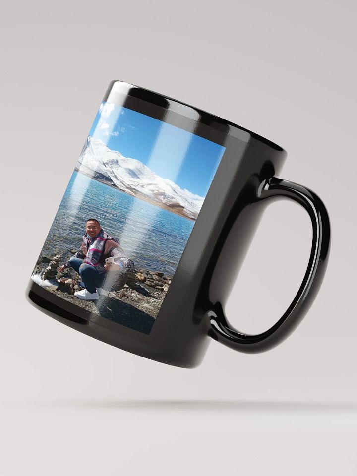 Black Glossy Mug: snow mountain product image (3)