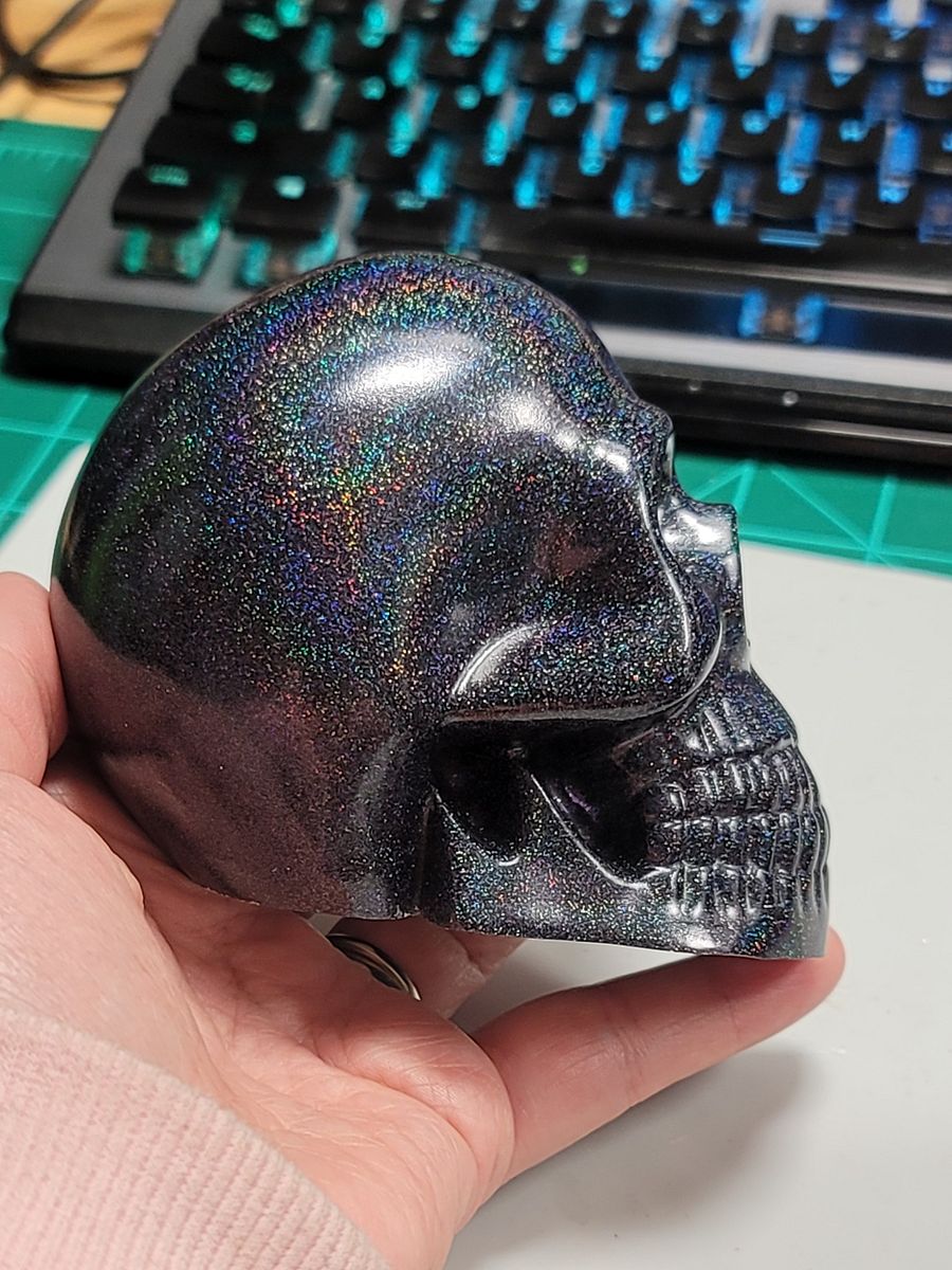 Black Holographic Glitter Skull product image (5)