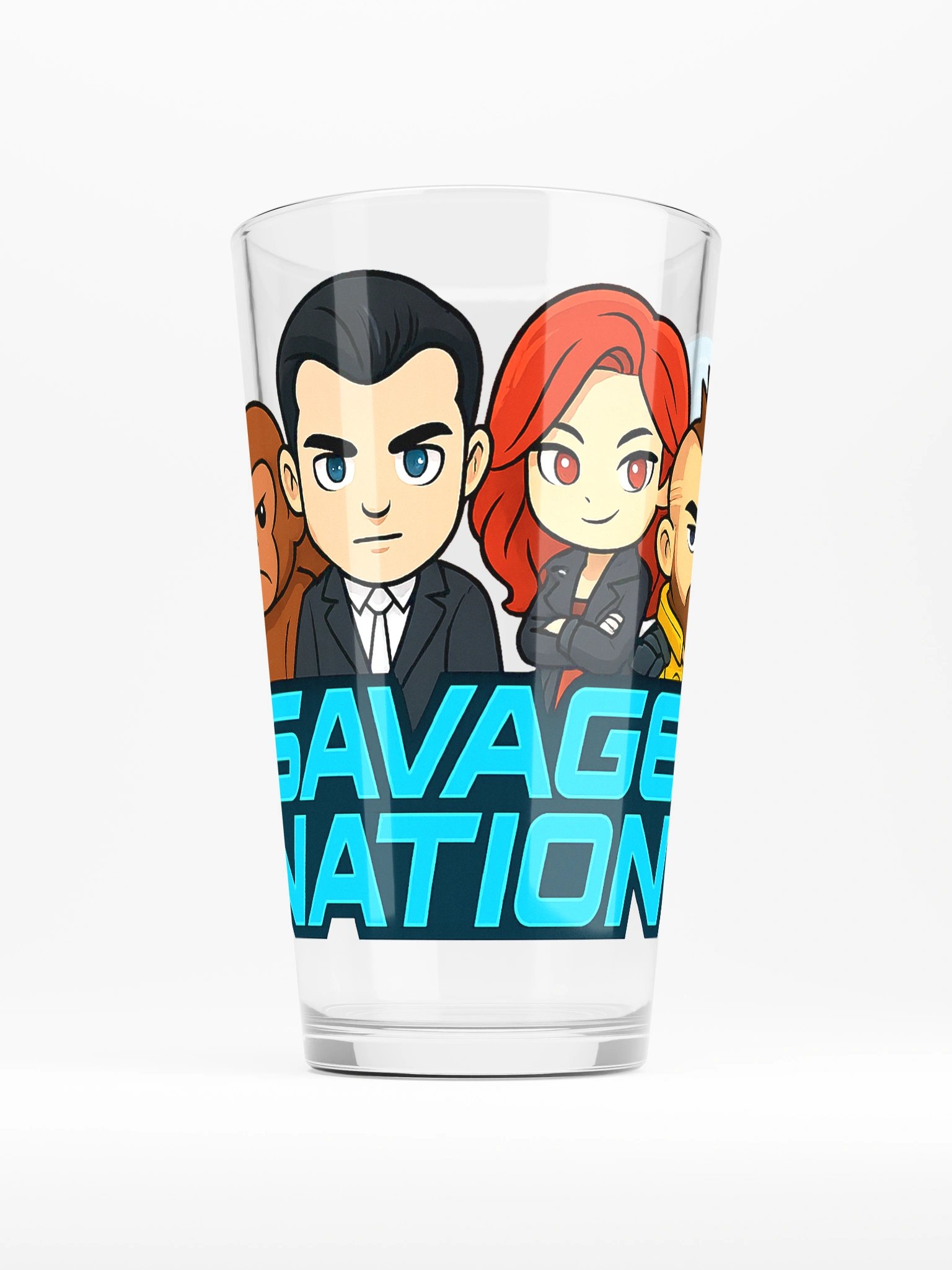 Savage Nation Cartoon Characters Shaker Pint Glass product image (1)
