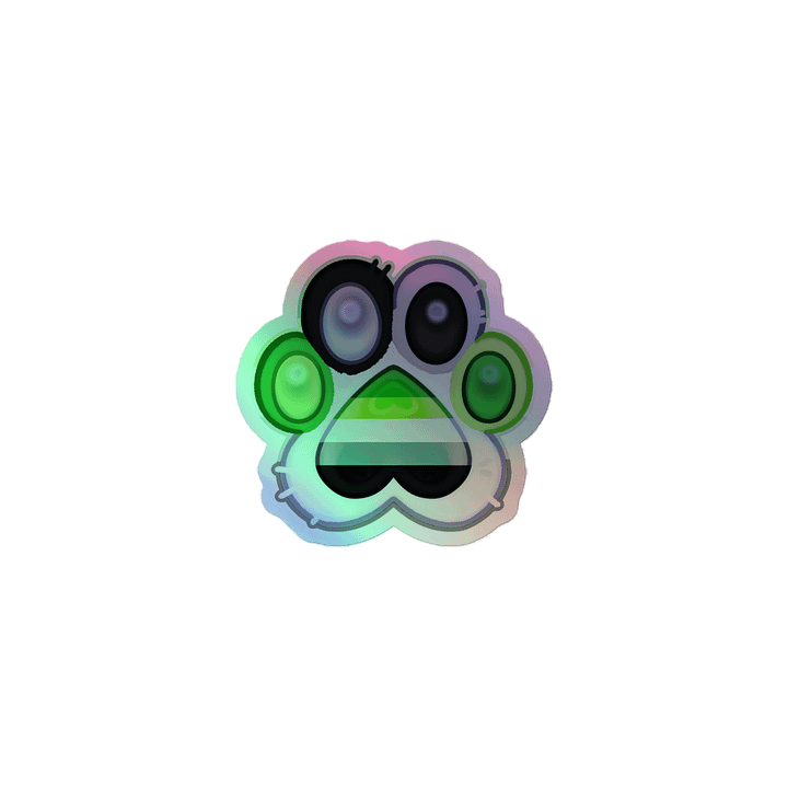 Aromantic Pride Paw Print Holographic Kiss Cut Sticker product image (1)