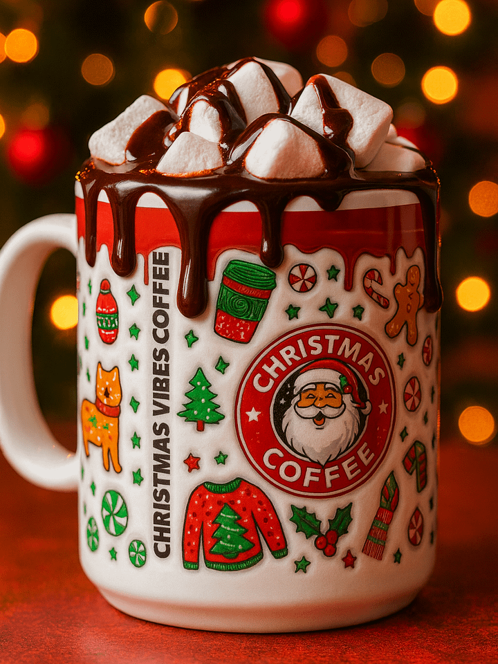 Christmas Coffee Chaos Mug – Retro Santa Sass with Holiday Class! product image (1)