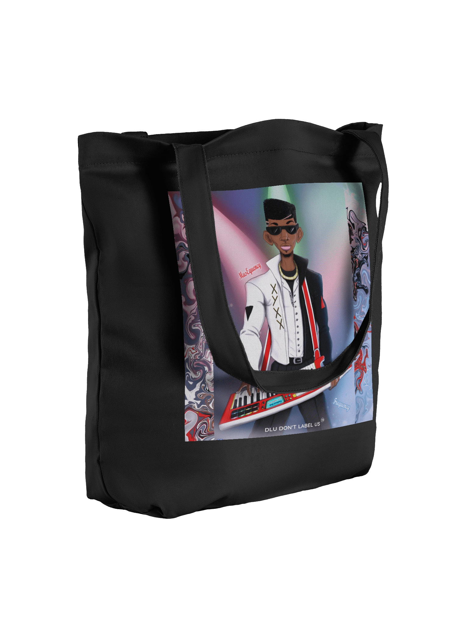 DLU DON’T LABEL US™ Retro Rockstar Keytarist Tote Bag product image (8)