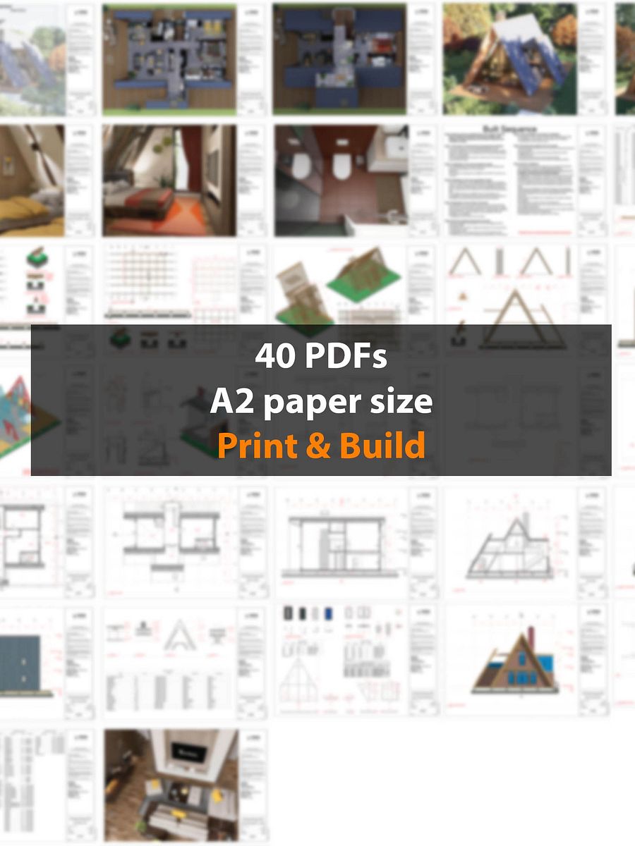 A Frame House 015 - Print & Build FULL DRAWINGS! product image (4)