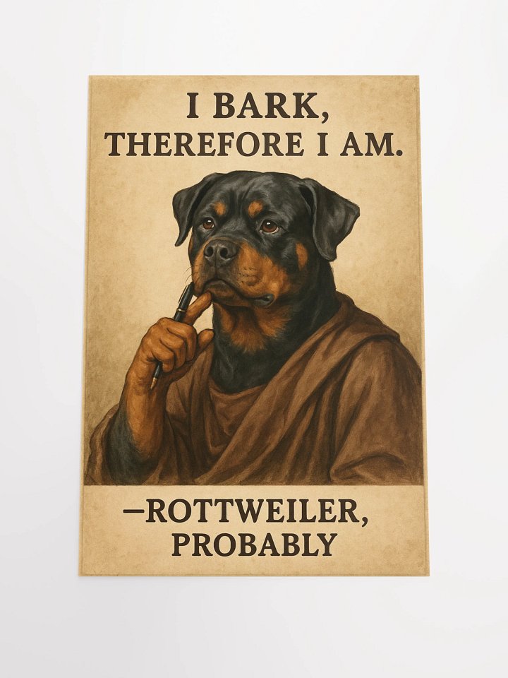 I Bark, Therefore I AM. Rottweiler Poster Print product image (1)