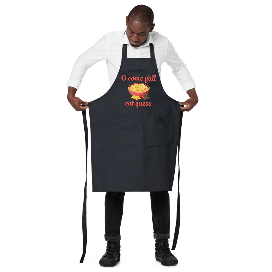 O Come Y'all Eat Queso Christmas Organic Cotton Apron product image (2)