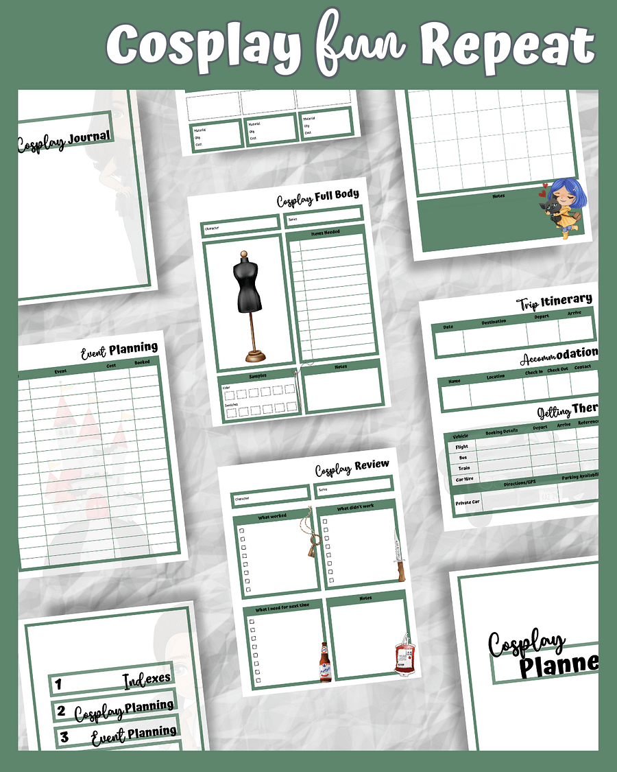 Monster Hunter Cosplay Planner – Green Edition | 54-Page Printable PDF product image (6)