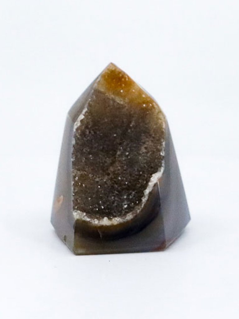 Natural Agate Geode Point with Druzy and Cut Base product image (1)